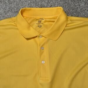 George Polo Shirt Men's XLarge Yellow with Geometric Pattern 100%v Polyester